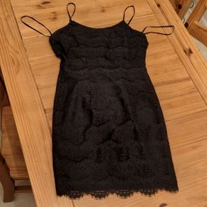 Nanette by Nanette Lepore, Black Lace Shell Spaghetti Strap Midi Dress. size 12